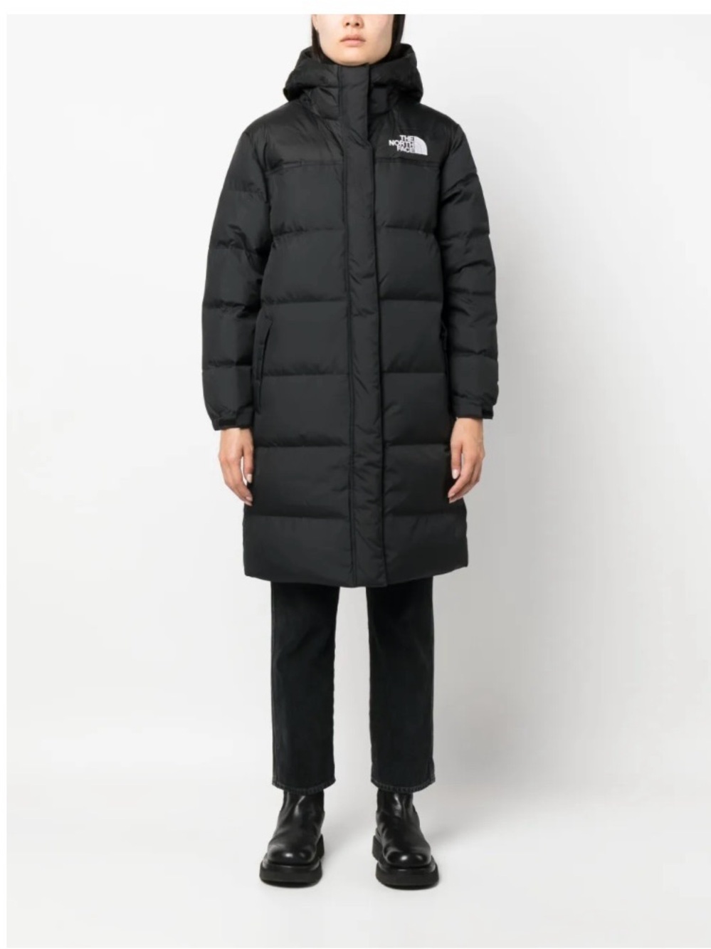 NWT North Face Women's Nuptse Long Puffer Coat - Picture 2 of 8